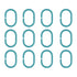 Shower Curtain Rings, 12 C shape Hooks - (JS160913) Turquoise
