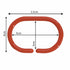 Shower Curtain Rings, 12 C shape Hooks - (JS160913) Orange