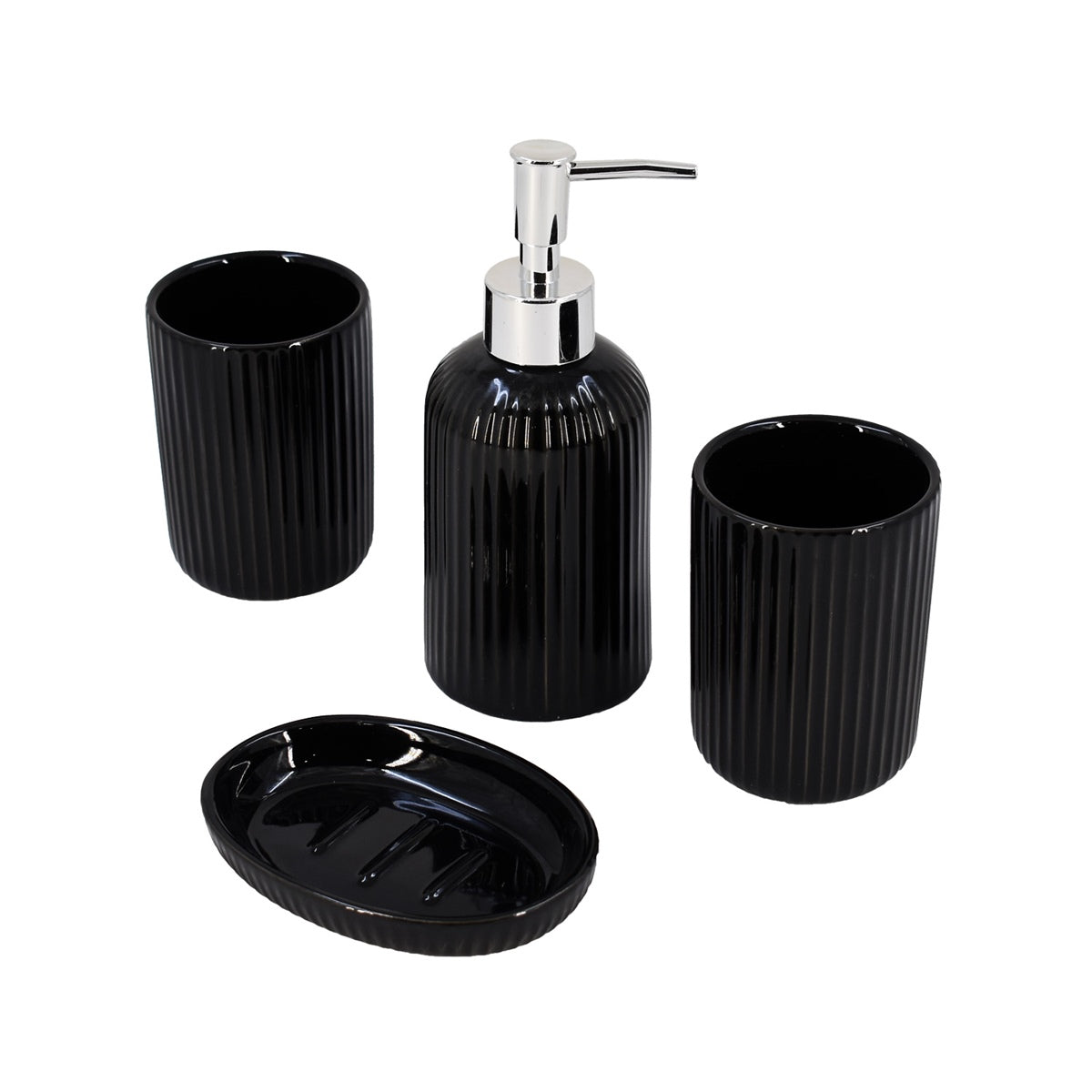 Ceramic Bathroom Accessories Set of 4 Bath Set with Soap Dispenser (8230)
