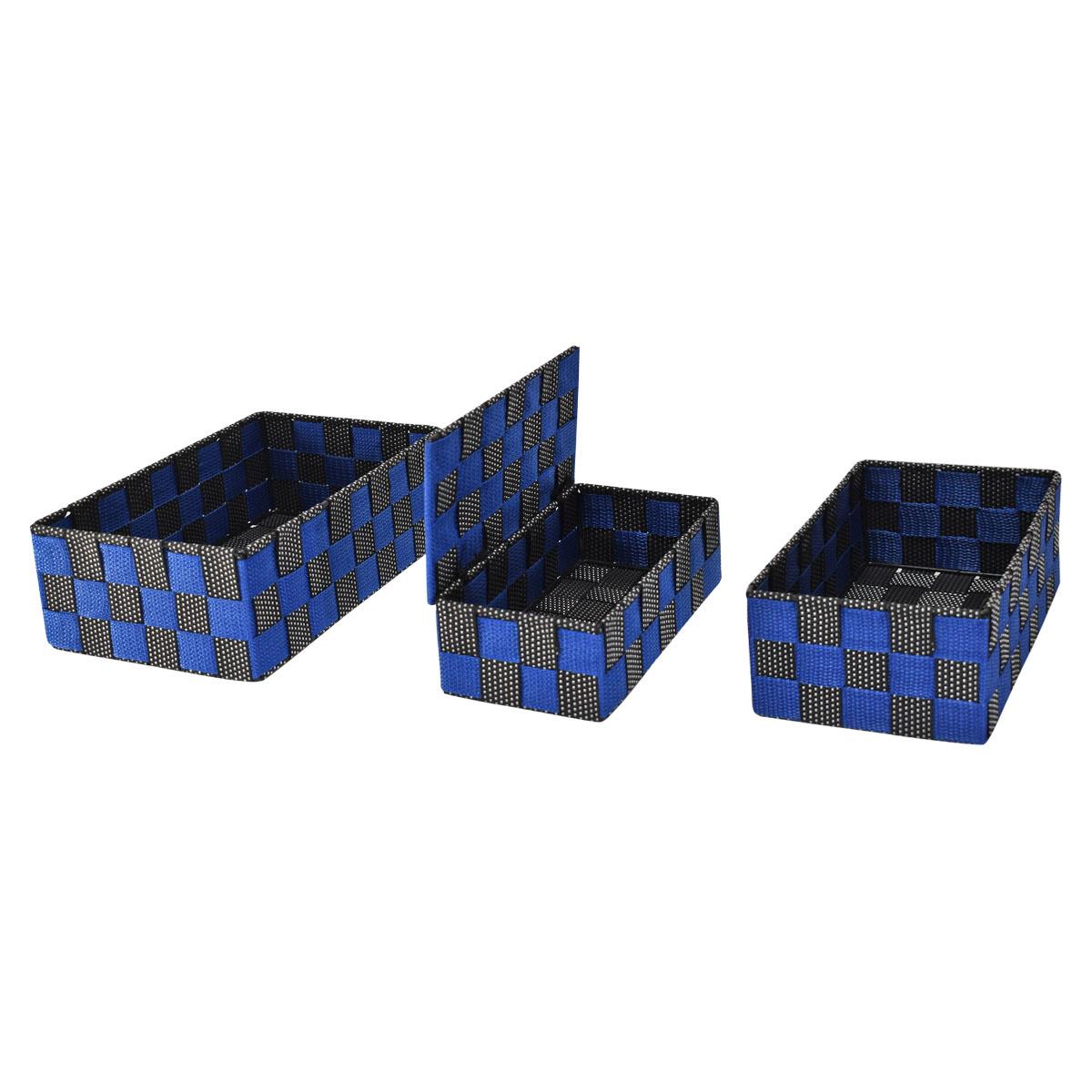 Woven Storage Organizer Nylon Basket Set of 3 Tote Bins (32-4935)