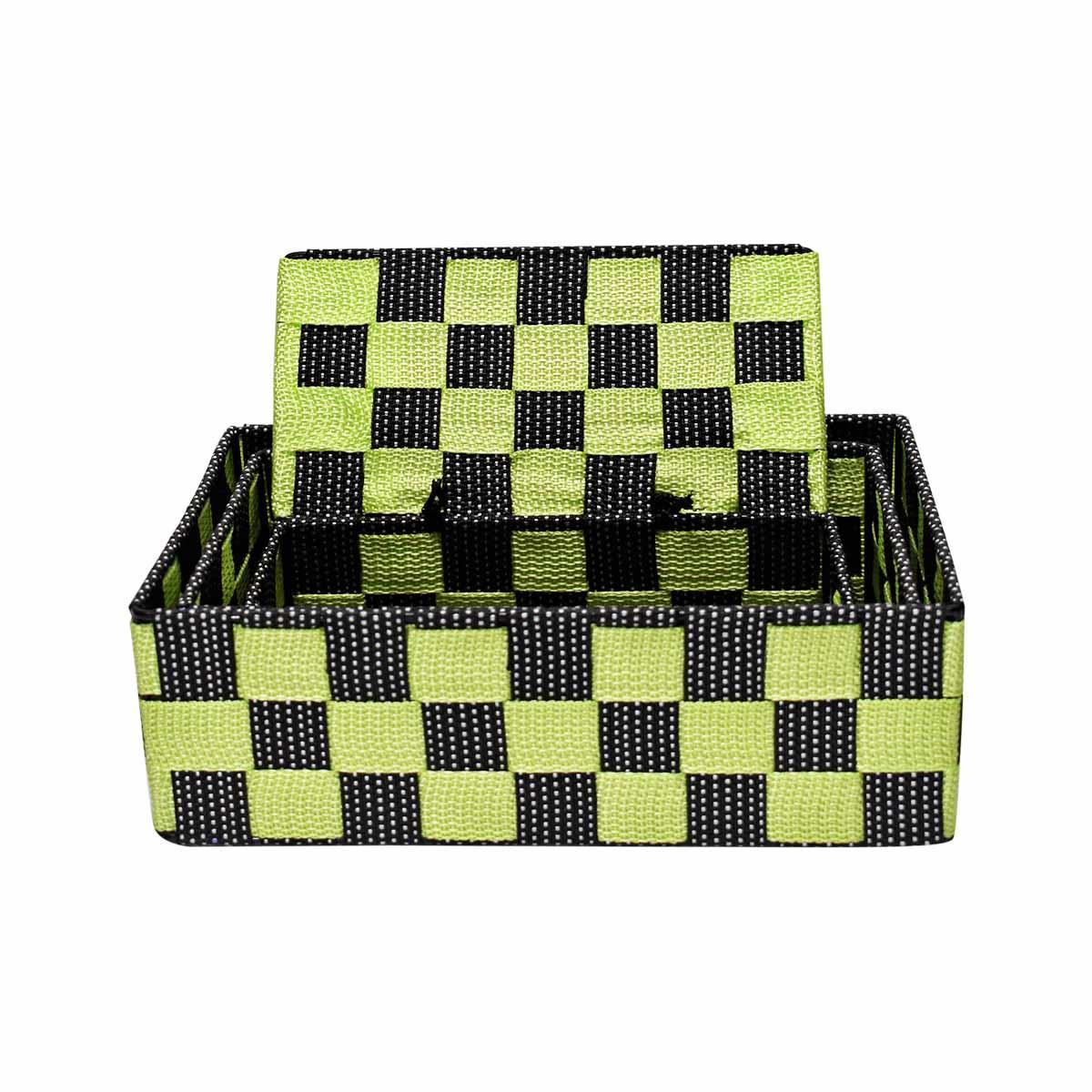 Woven Storage Organizer Nylon Basket Set of 3 Tote Bins (46-4935)