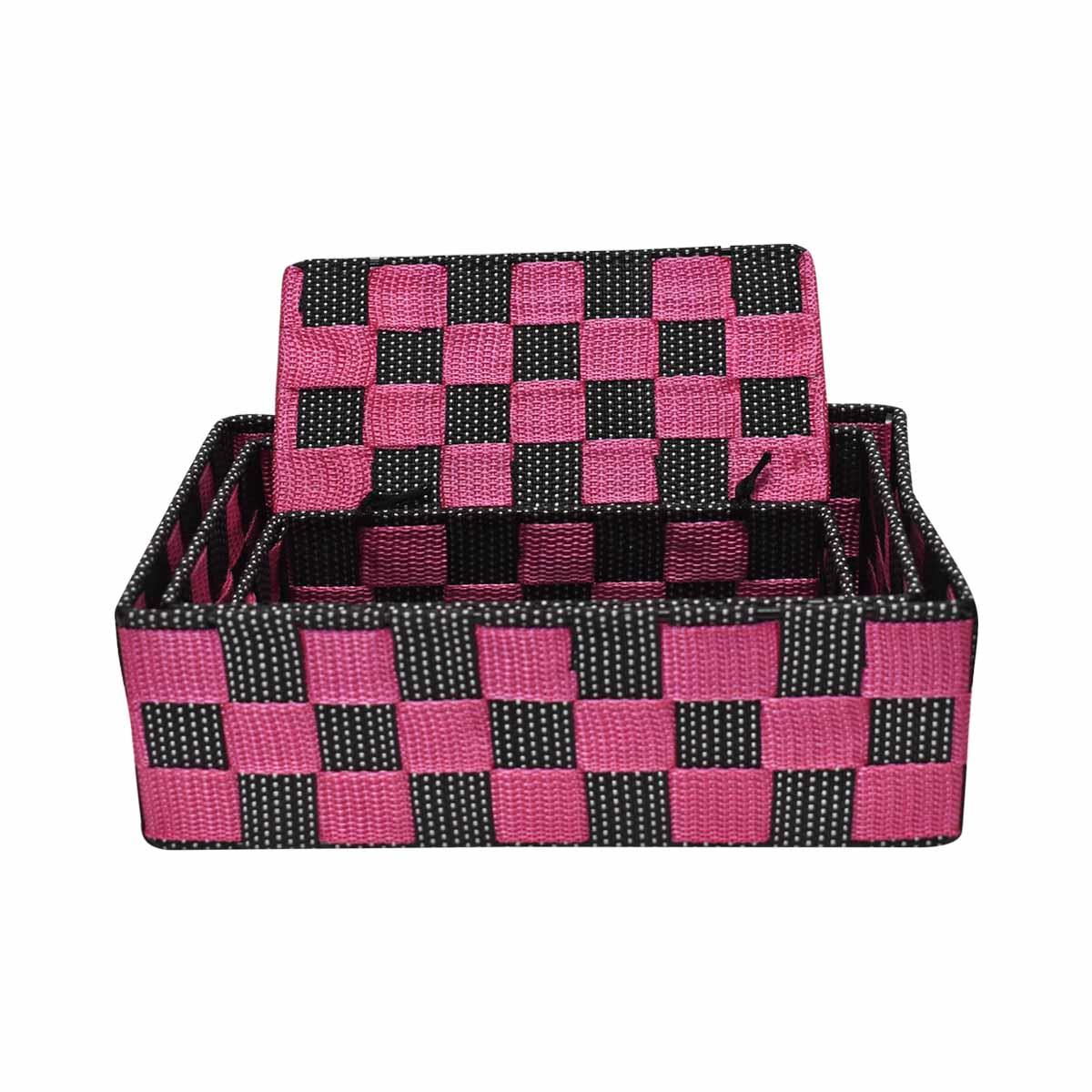 Woven Storage Organizer Nylon Basket Set of 3 Tote Bins (58-4935)
