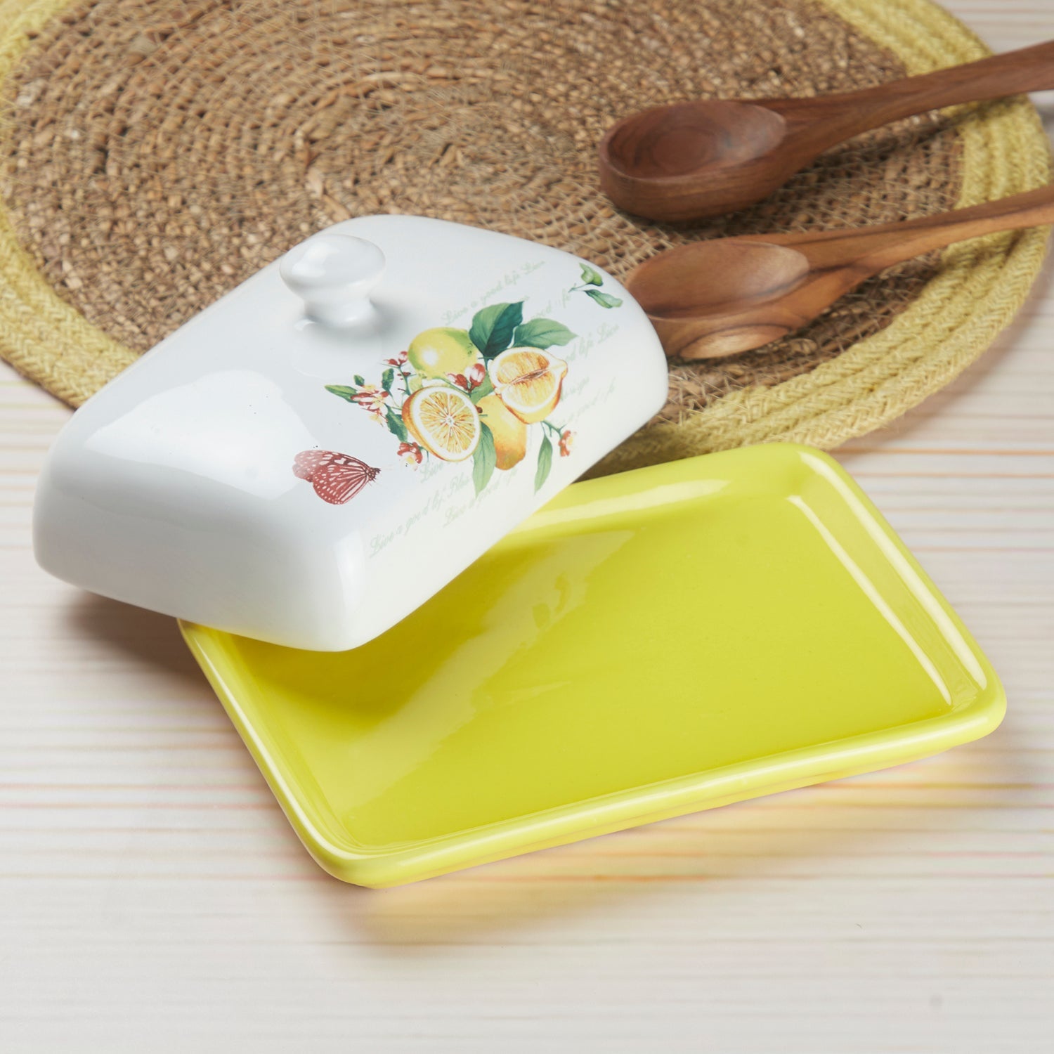 Ceramic Butter Dish Tray with Lid with 250g (S5011-2)