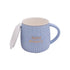 Fancy Ceramic Coffee or Tea Mug with Lid and Handle with Spoon (8409)
