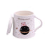 Fancy Ceramic Coffee or Tea Mug with Lid and Handle with Spoon (8415)