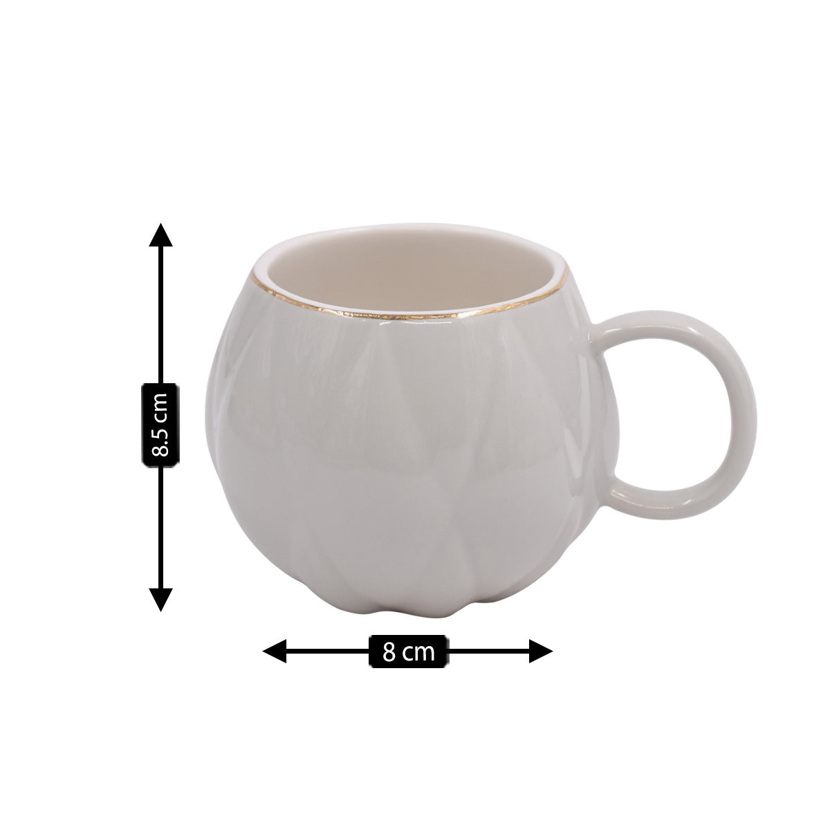 Fancy Ceramic Coffee or Tea Mug with Handle - 250ml (M-0770-C)