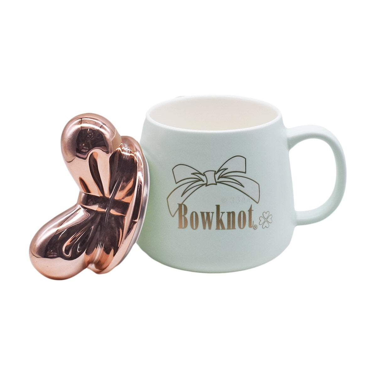 Fancy Ceramic Coffee or Tea Mug with Lid and Handle (8519)