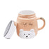 Fancy Ceramic Coffee or Tea Mug with Screw Cap with Handle (8542)