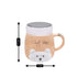 Fancy Ceramic Coffee or Tea Mug with Screw Cap with Handle (8542)