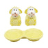 Ceramic Salt and Pepper Set with tray, Sheep Design, Yellow (8562)