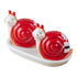 Ceramic Salt and Pepper Set with tray, Snail Design, Red White (8570)