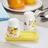 Ceramic Salt and Pepper Set with tray, Printed Design, White (8591)