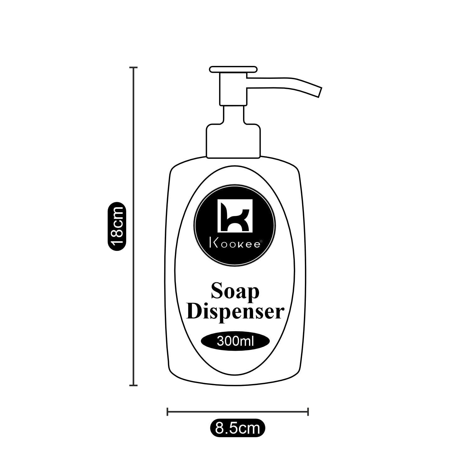 Acrylic Soap Dispenser Pump for Bathroom for Bath Gel, Lotion, Shampoo (8640)