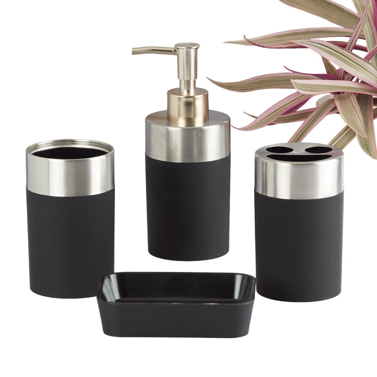 Acrylic Bathroom Accessories Set of 4 Bath Set with Soap Dispenser (8668)