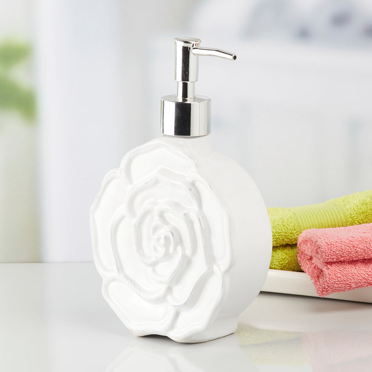 Ceramic Soap Dispenser Pump for Bathroom for Bath Gel, Lotion, Shampoo (8682)