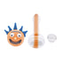 Silicone Smoking Pipe, Unbreakable with Glass Bowl, Rick Morty, White Orange