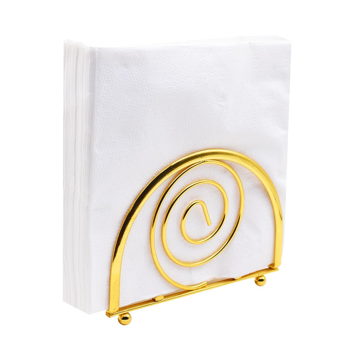 Metal Freestanding Tissue Paper, Napkin Holder for Home & Office, Gold (8762)