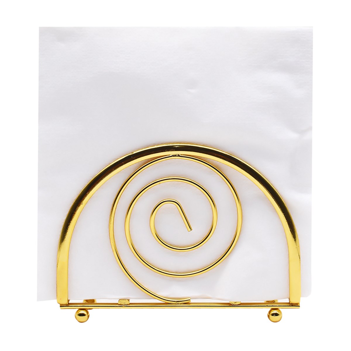 Metal Freestanding Tissue Paper, Napkin Holder for Home & Office, Gold (8762)