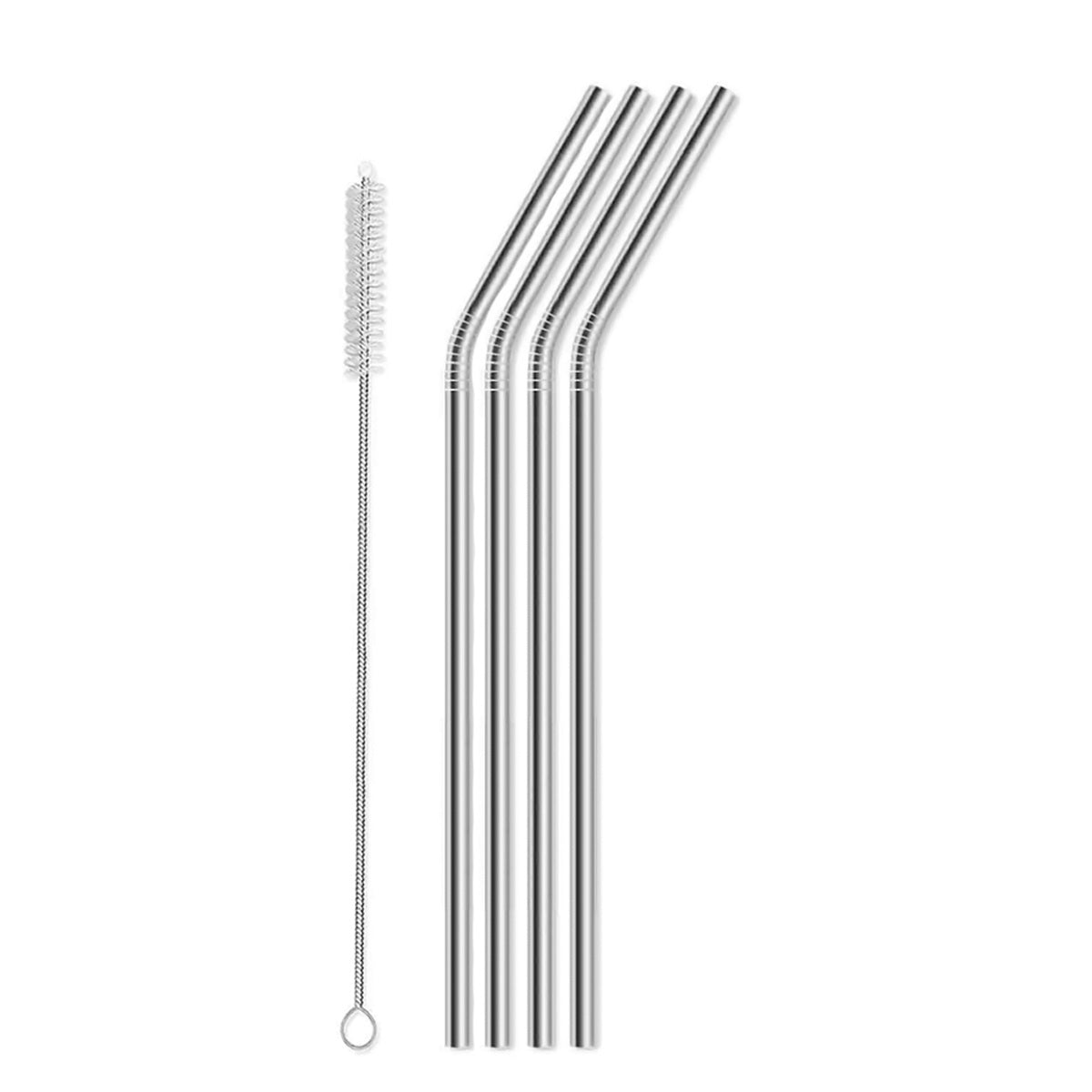 Stainless Steel Drinking Metal Straws 4 Bent for Kids and Adults