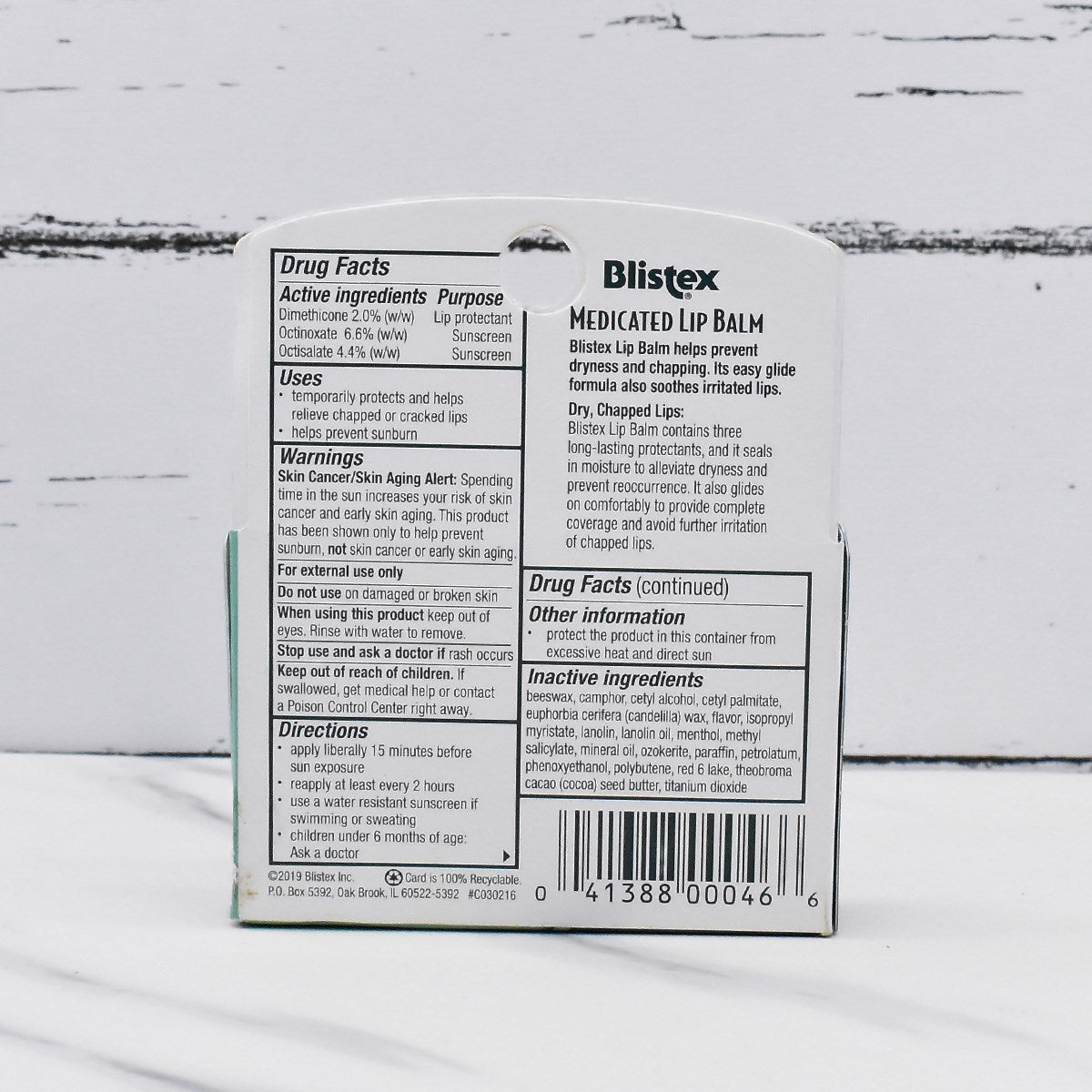 Blistex Medicated Lip Balm (Pack of 3) - 12.75g (4.25gx6)