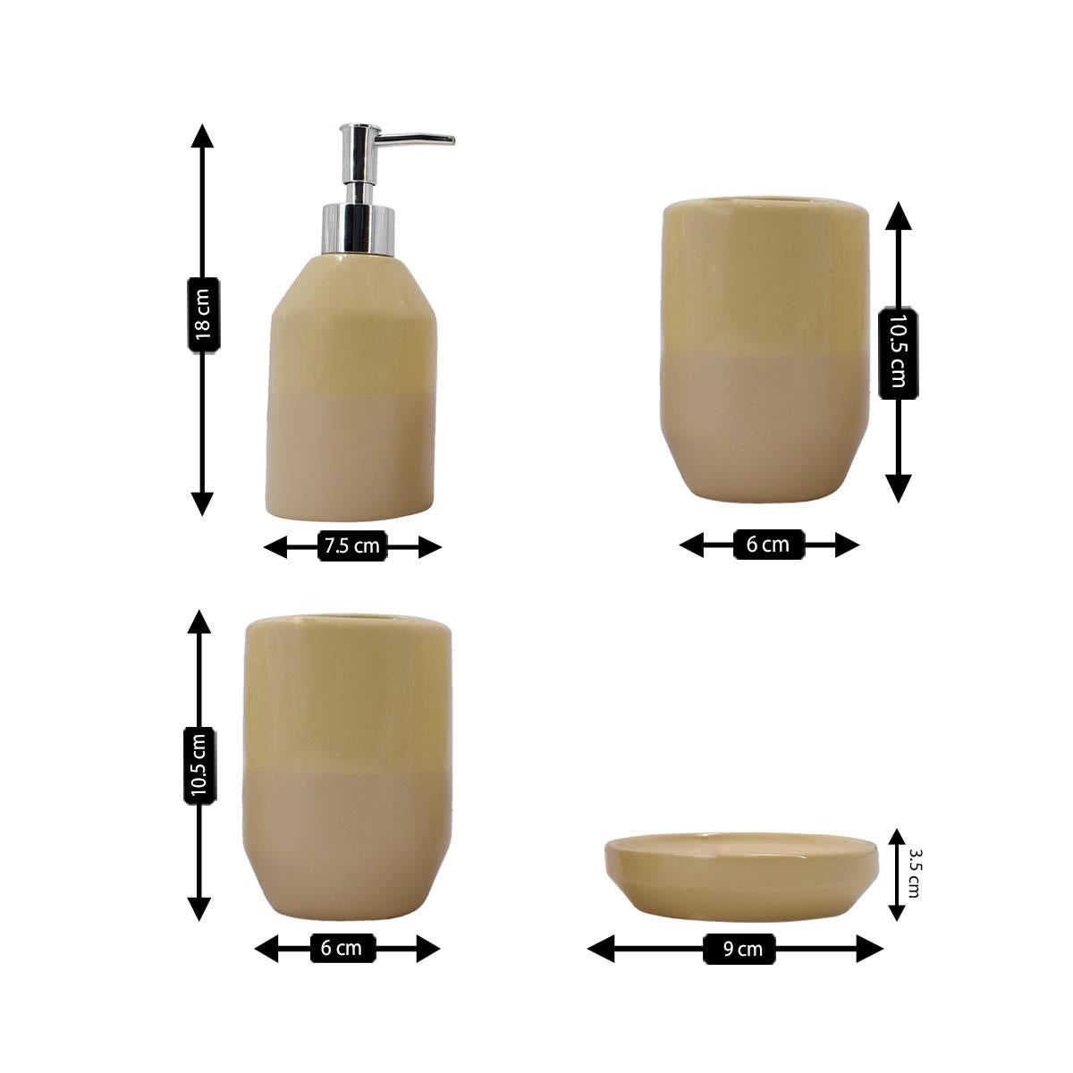 Ceramic Bathroom Accessories Set of 4 Bath Set with Soap Dispenser (9623)