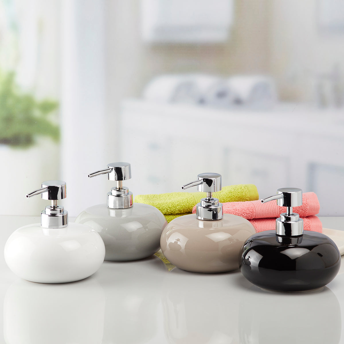 Ceramic Soap Dispenser Pump for Bathroom for Bath Gel, Lotion, Shampoo (9656)