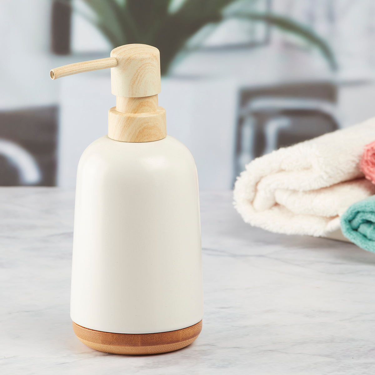 Ceramic Soap Dispenser Pump for Bathroom for Bath Gel, Lotion, Shampoo (9660)
