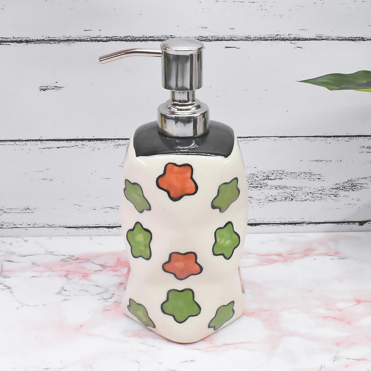 Ceramic Soap Dispenser handwash Pump for Bathroom, Set of 1, Multicolor (9687)
