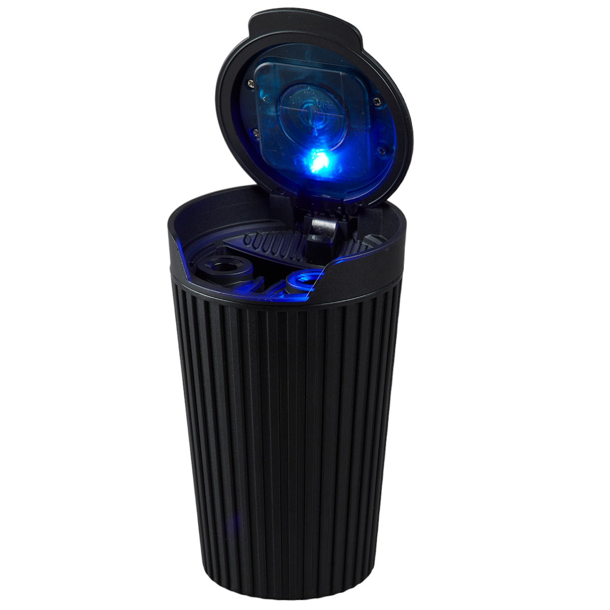 Plastic Car Ashtray Bucket with Lid and LED for Smokers (9798)