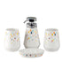 Ceramic Bathroom Accessories Set of 4 Bath Set with Soap Dispenser (9871)