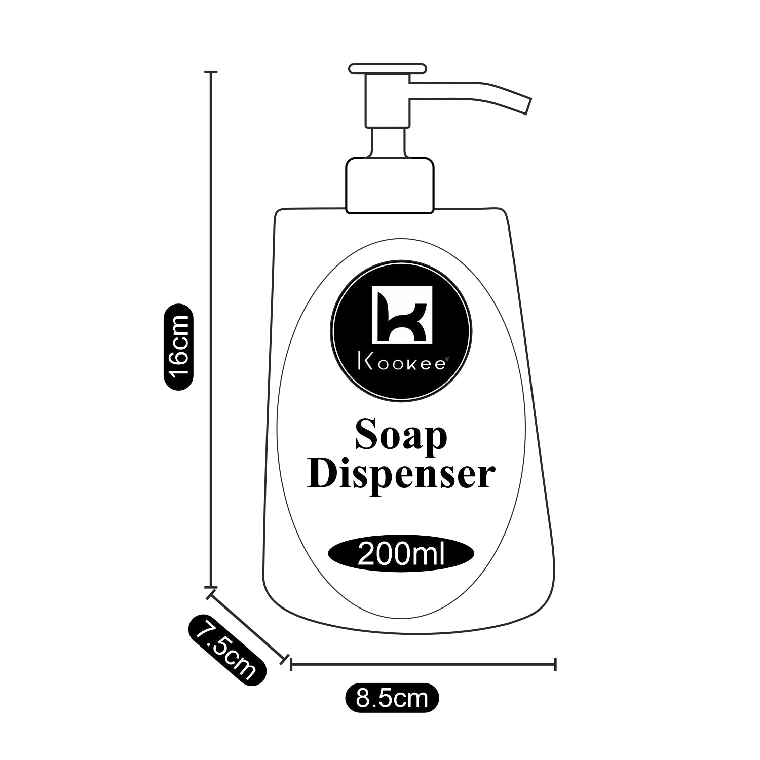 Acrylic Soap Dispenser Pump for Bathroom for Bath Gel, Lotion, Shampoo (9942)