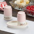 Ceramic Salt Pepper Container Set with tray for Dining Table (9962)