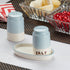 Ceramic Salt Pepper Container Set with tray for Dining Table (9963)