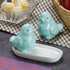 Ceramic Salt Pepper Container Set with tray for Dining Table (9977)