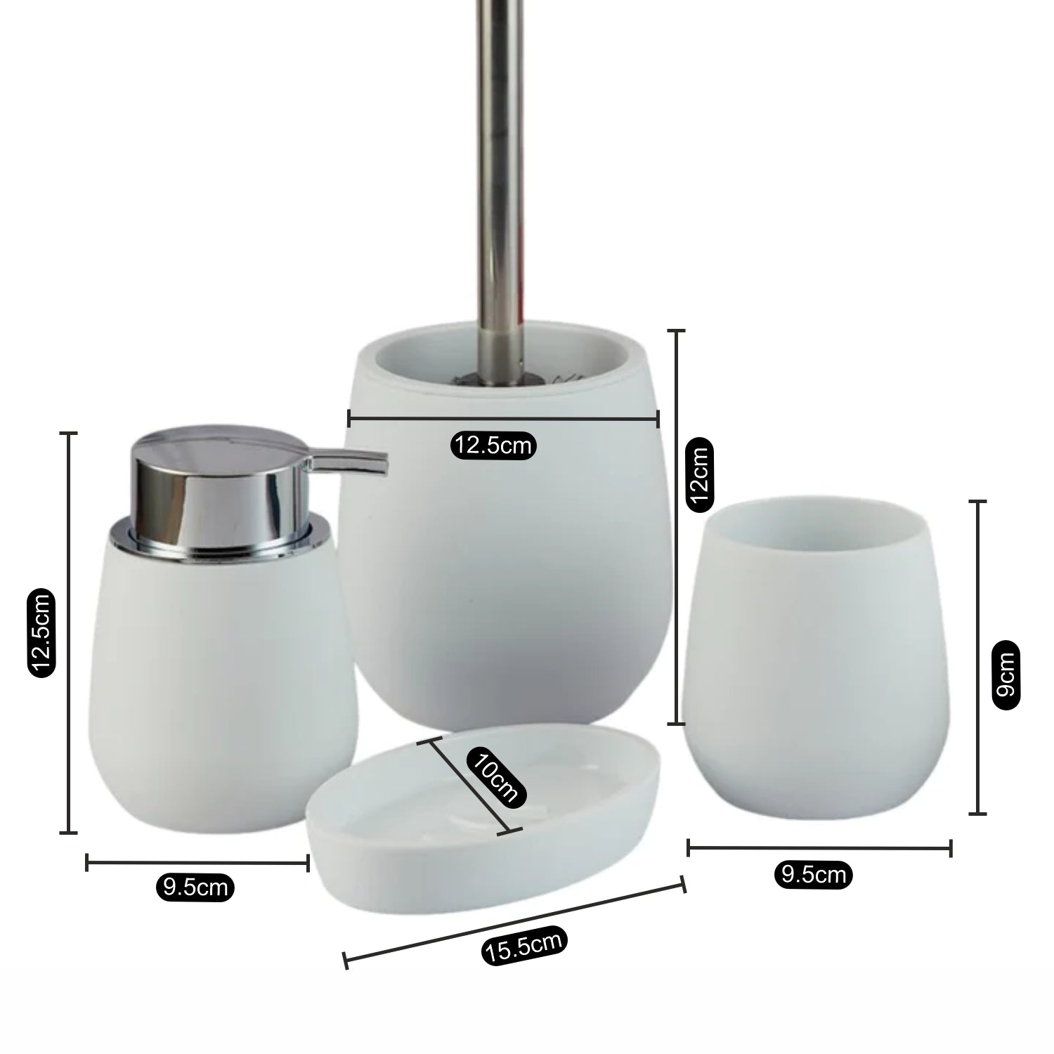 Acrylic Bathroom Accessories Set of 5 Bath Set with Soap Dispenser (10030)