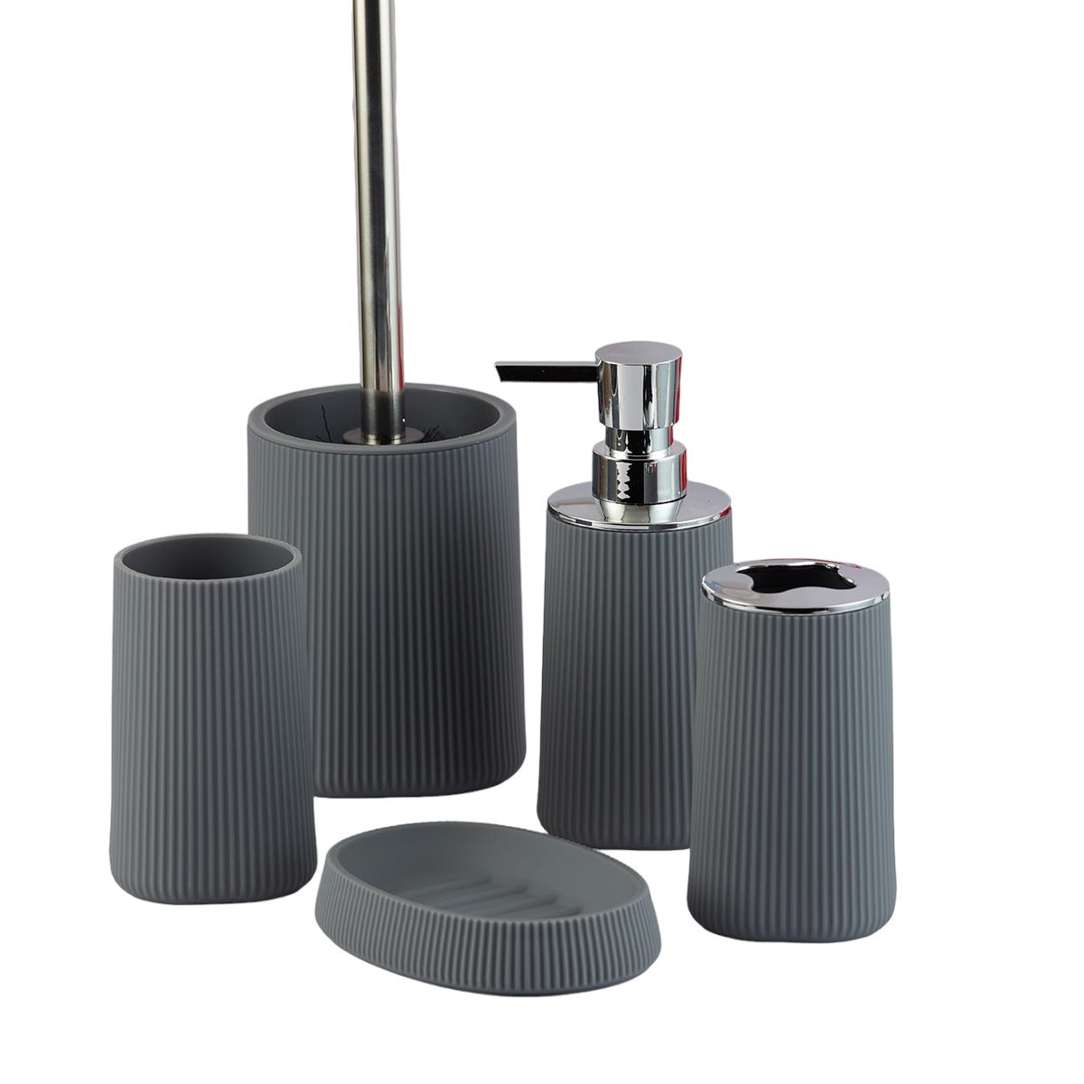 Acrylic Bathroom Accessories Set of 5 Bath Set with Soap Dispenser (10033)
