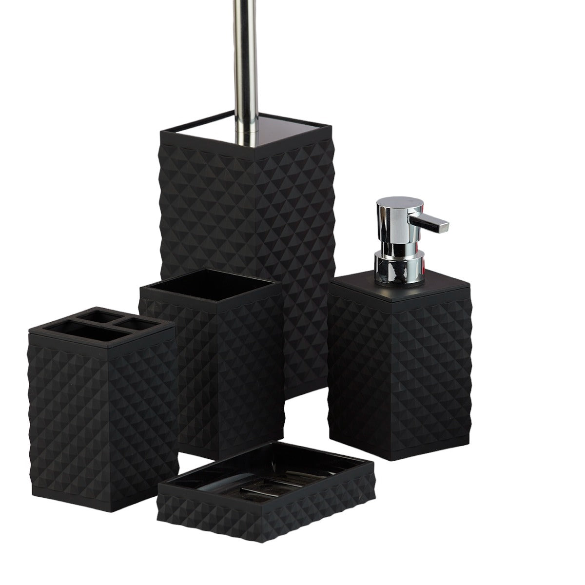 Acrylic Bathroom Accessories Set of 5 Bath Set with Soap Dispenser (10038)