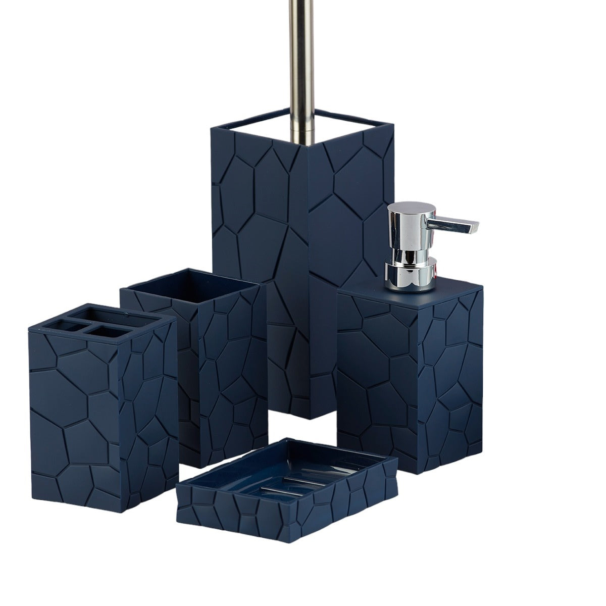 Acrylic Bathroom Accessories Set of 5 Bath Set with Soap Dispenser (10040)