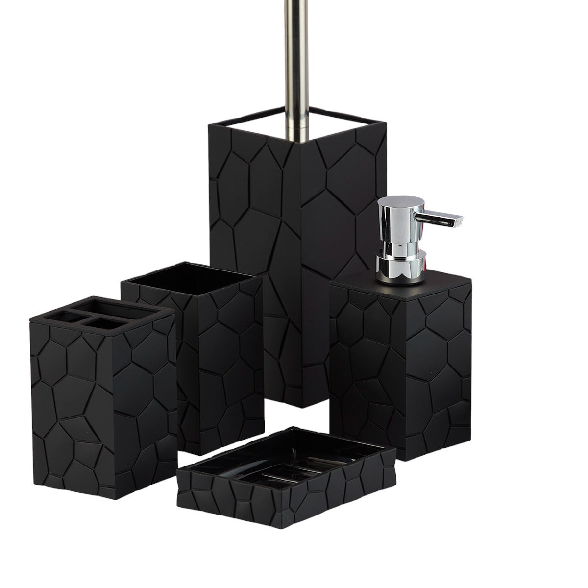 Acrylic Bathroom Accessories Set of 5 Bath Set with Soap Dispenser (10041)