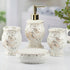 Ceramic Bathroom Accessories Set of 4 Bath Set with Soap Dispenser (10102)