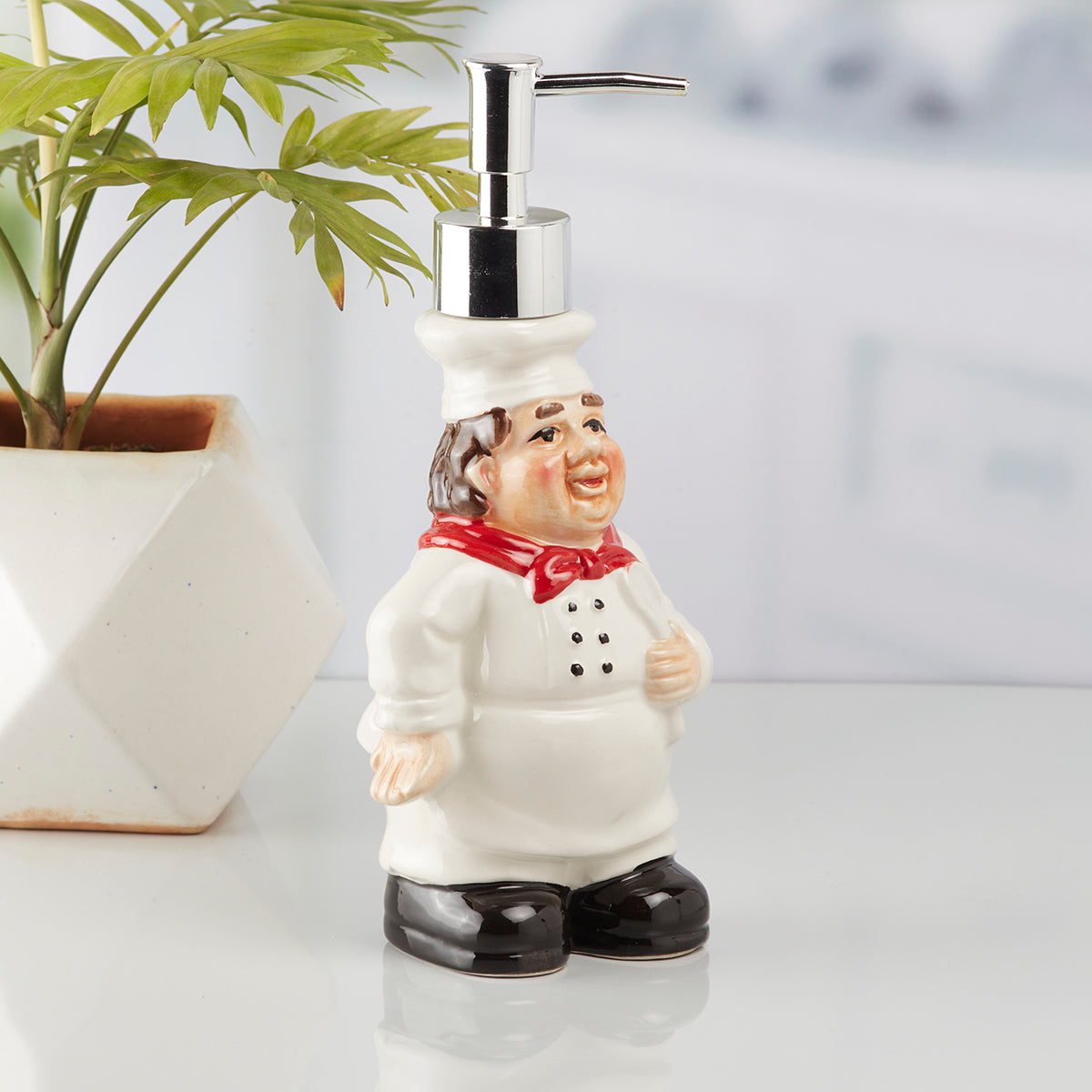 Ceramic Soap Dispenser Pump for Bathroom for Bath Gel, Lotion, Shampoo (10144)