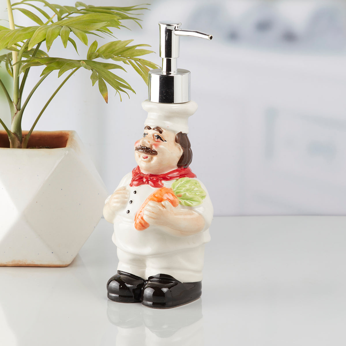 Ceramic Soap Dispenser Pump for Bathroom for Bath Gel, Lotion, Shampoo (10145)