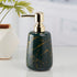 Ceramic Soap Dispenser handwash Pump for Bathroom, Set of 1, Green/Gold (10200)