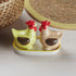 Ceramic Salt and Pepper Set with tray, Hen Design (10282)