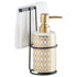 Ceramic Soap Dispenser handwash Pump for Bathroom, Set of 1, White/Gold (10293)