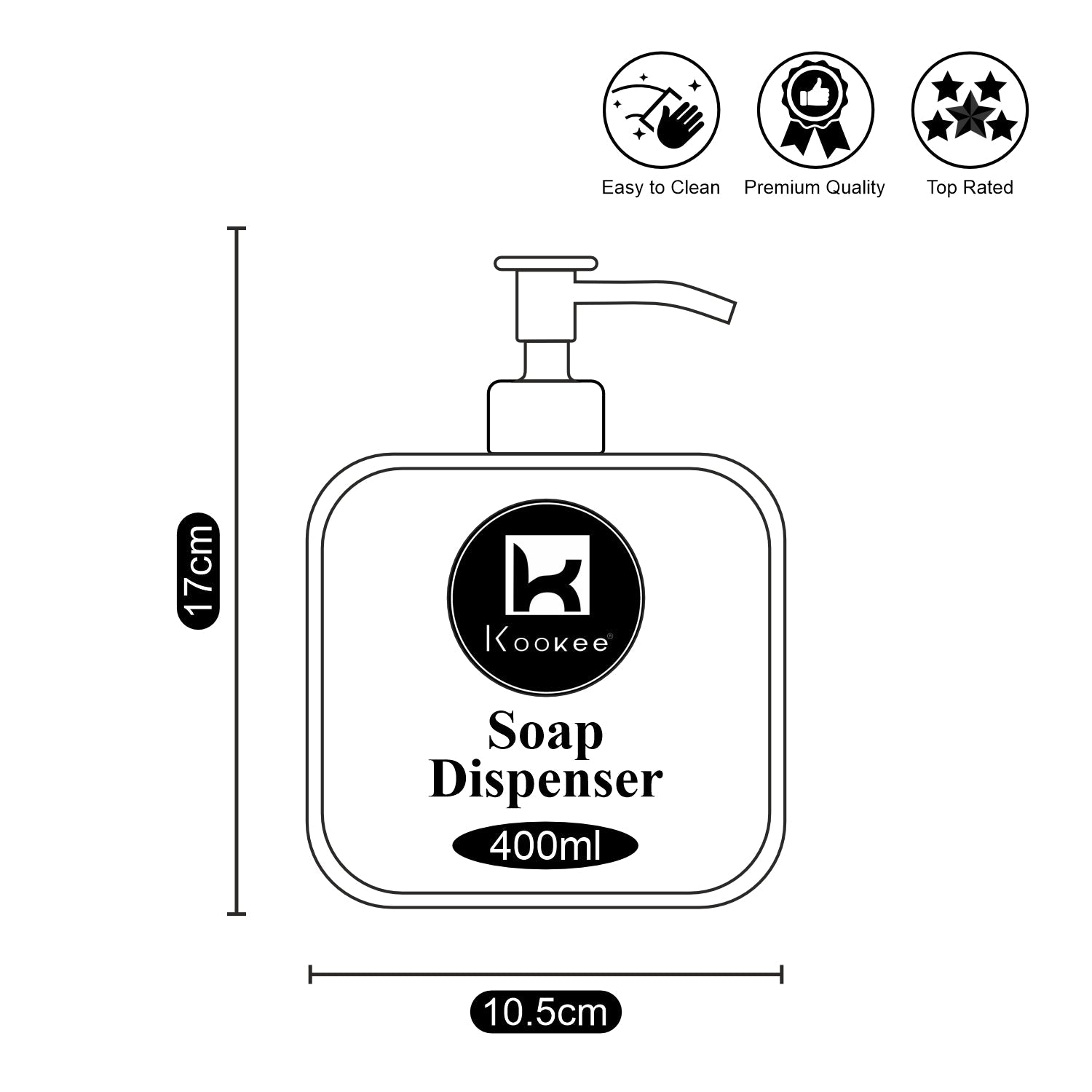 Ceramic Soap Dispenser liquid handwash pump for Bathroom, Set of 1, Orange (10611)