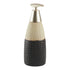 Ceramic Soap Dispenser liquid handwash pump for Bathroom, Set of 1, Black/Beige (10615)