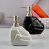 Ceramic Soap Dispenser liquid handwash pump for Bathroom, Set of 1, Black (10617)