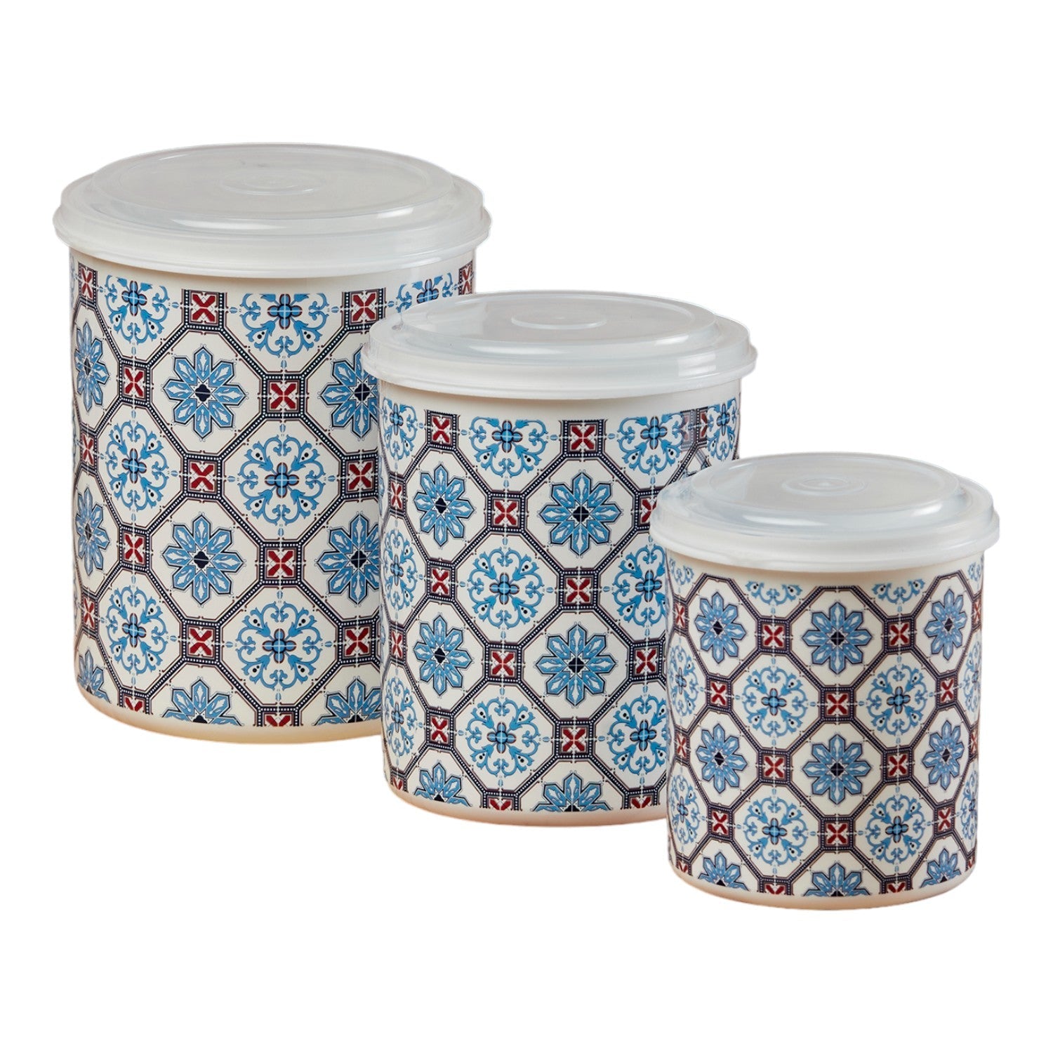 Plastic Airtight Food Storage Container with Lid, Set of 3, Round (10687)