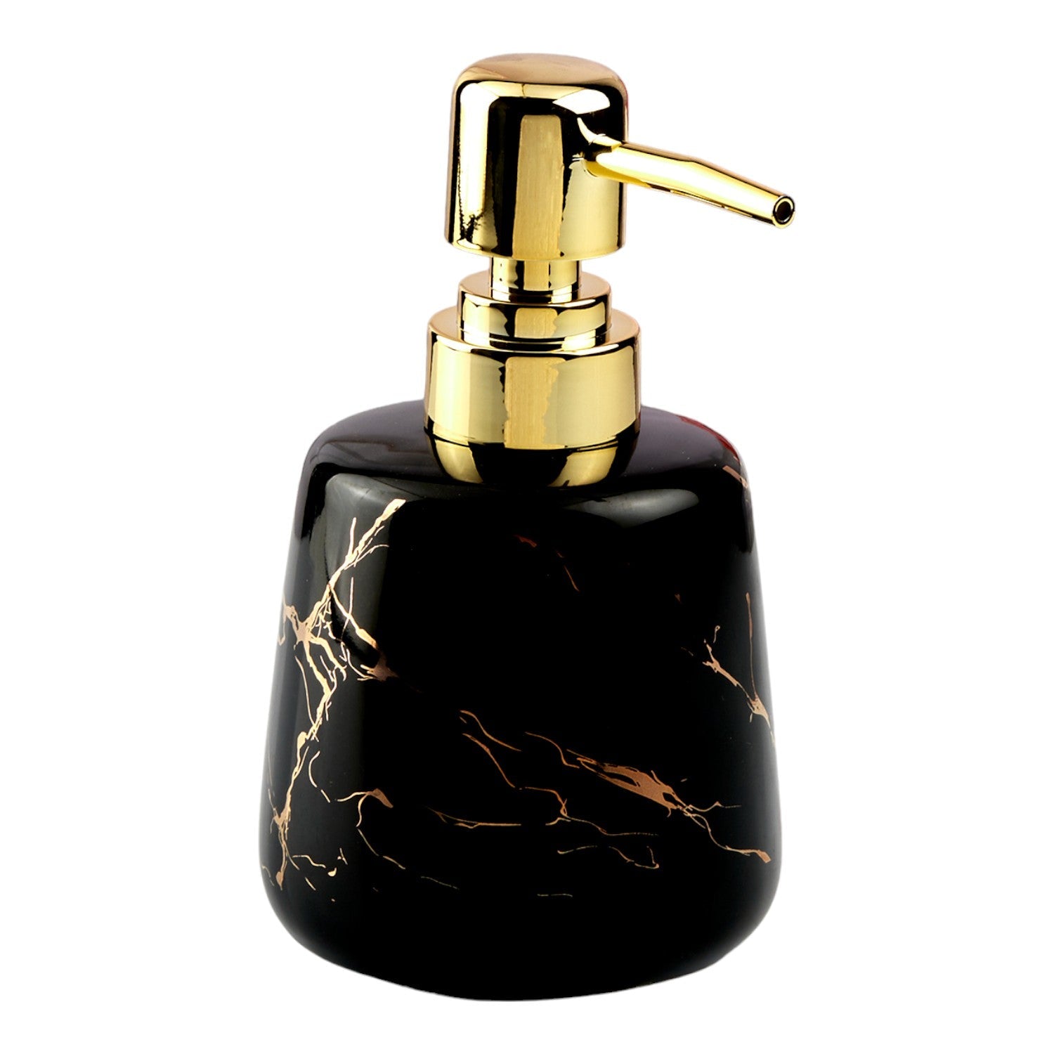 Ceramic Soap Dispenser liquid handwash pump for Bathroom, Set of 1, Black (10728)
